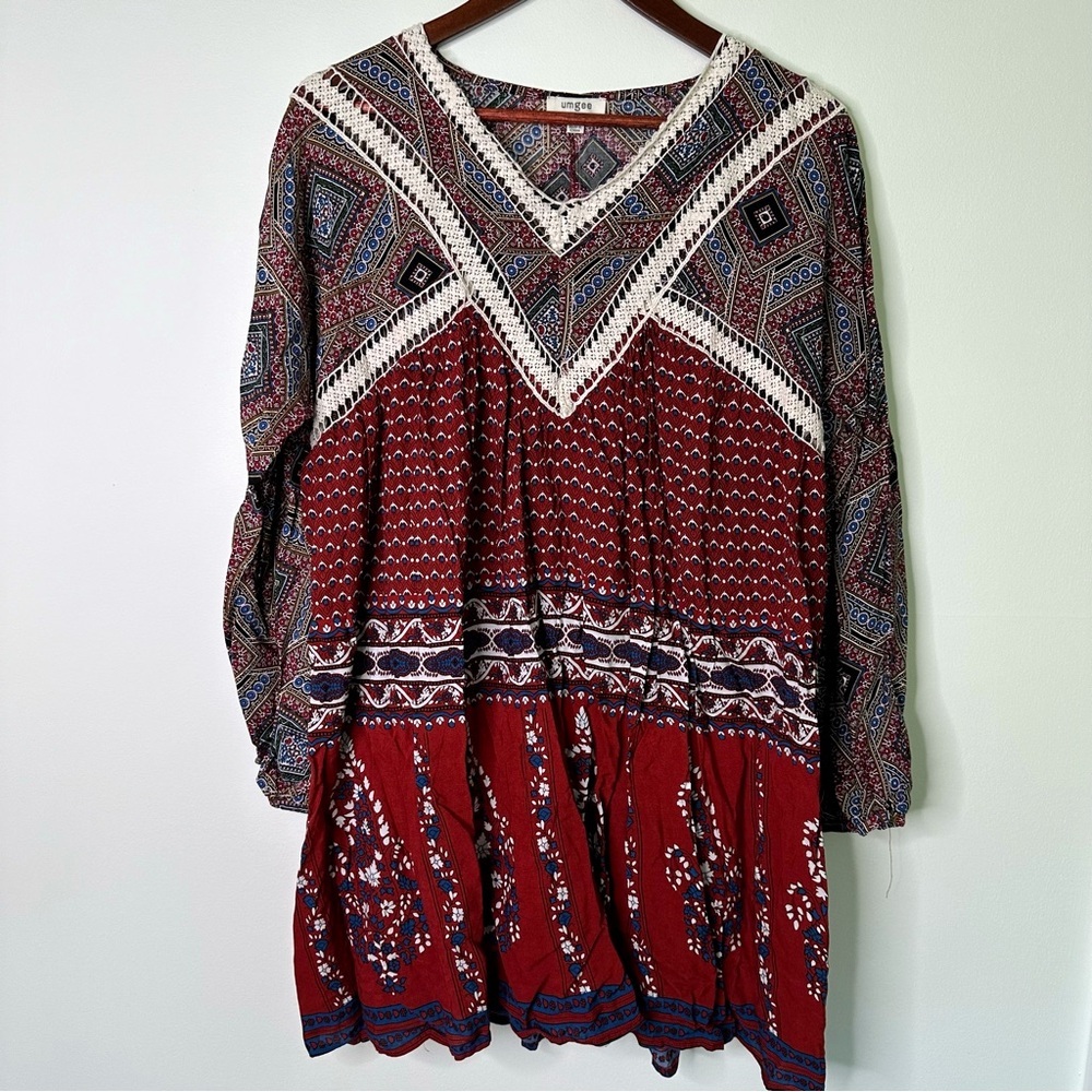 Umgee Patterned Colorful Dress Size Medium - Picture 1 of 7